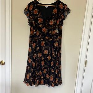 Avenue Black Floral Midi Dress